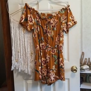 Off The Shoulder Floral Romper